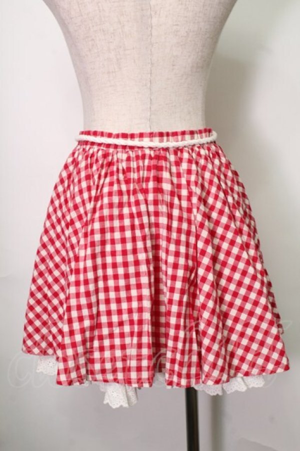 画像2: LIZ LISA / ギンガムスカート  赤ｘ白 S-25-07-31-059-LO-SK-AS-ZT499 (2)