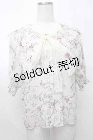 画像: axes femme / ビッグ襟リボン付ブラウス  オフ S-25-07-31-020-AX-BL-AS-ZS