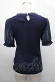 画像2: axes femme POETIQUE / ブーケリボン刺繍リブプルオーバー  紺 S-25-07-31-022-AX-TO-AS-ZS (2)