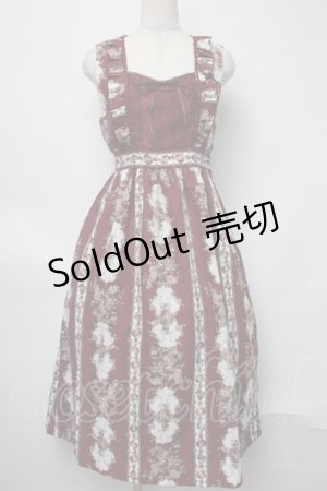 画像: axes femme / 薔薇ストライプロングワンピース  ワイン S-25-07-31-038-AX-OP-AS-ZS