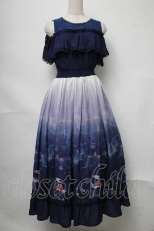 画像: axes femme POETIQUE / リトル・マーメイド ワンピース  紺 S-25-07-31-039-AX-OP-AS-ZS
