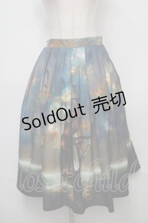 画像: axes femme / 海賊船柄ロングスカート  ブルー S-25-08-01-055-AX-SK-HR-ZS
