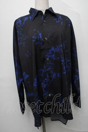 画像: CIVARIZE / 花柄ロングシャツ  黒ｘ青 S-25-08-01-037-GO-BL-HR-ZS