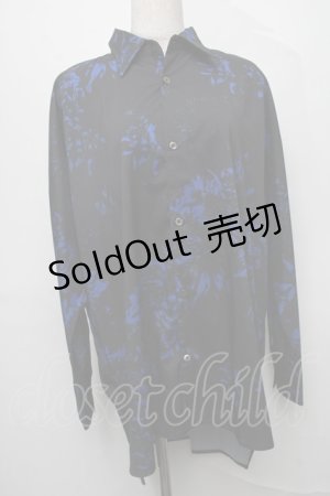 画像: CIVARIZE / 花柄ロングシャツ  黒ｘ青 S-25-08-01-037-GO-BL-HR-ZS