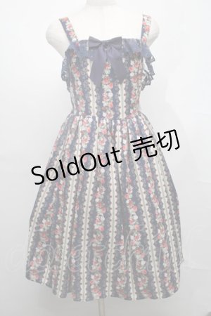 画像: axes femme kawaii / ローズベリーガーデンジャンスカ  紺 S-25-08-01-041-AX-OP-HR-ZS