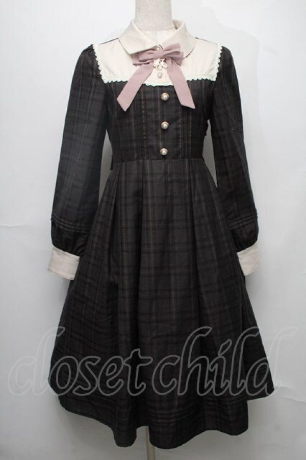 画像1: Amavel / Tarte Fillingクラシカルチェックワンピース  ブラウン S-25-08-01-043-CA-OP-HR-ZS (1)