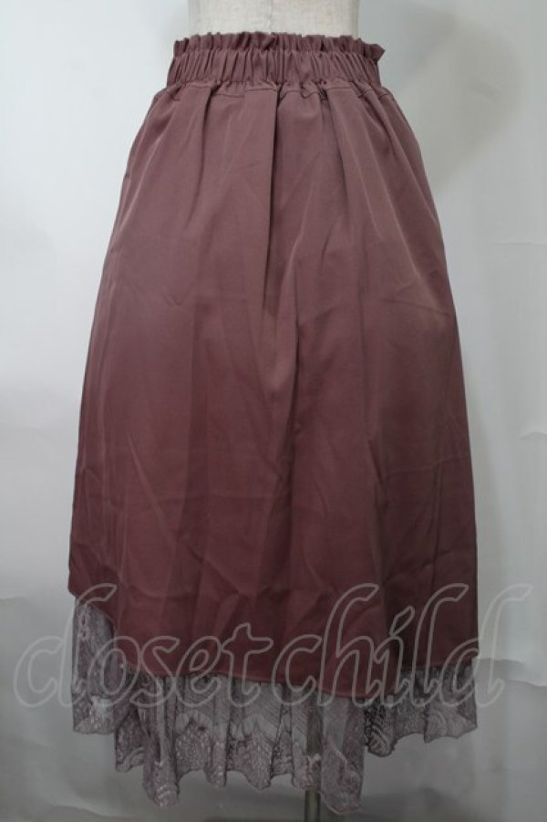 画像2: axes femme / 裾レースハイウエストスカート  ピンク S-25-08-02-053-AX-SK-AS-ZS (2)