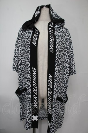画像: NieR Clothing / レオパードプリント羽織  黒ｘ白 S-25-08-02-008-PU-BL-HR-ZS