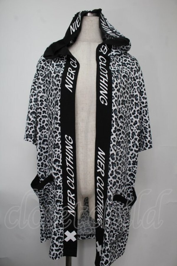 画像1: NieR Clothing / レオパードプリント羽織  黒ｘ白 S-25-08-02-008-PU-BL-HR-ZS (1)