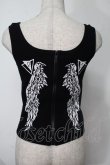 画像2: NieR Clothing / 編み上げリブタンクトップ  黒 S-25-08-02-010-PU-TO-HR-ZS (2)