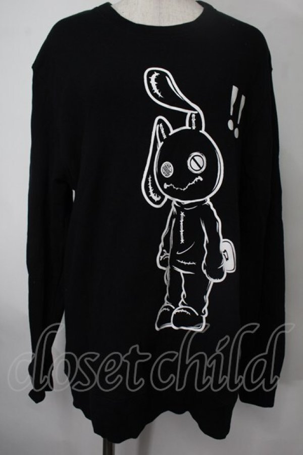 画像1: NieR Clothing / NieRちゃんプリントトレーナー  黒 S-25-08-02-013-PU-TO-HR-ZS (1)