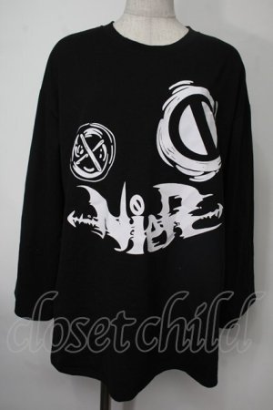 画像: NieR Clothing / プリントロングTシャツ  黒 S-25-08-02-014-PU-BL-HR-ZS