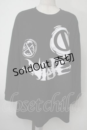 画像: NieR Clothing / プリントロングTシャツ  黒 S-25-08-02-014-PU-BL-HR-ZY