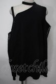 画像1: NieR Clothing / 袖プリントオフショルトップス  黒ｘ白 S-25-08-02-016-PU-TO-HR-ZS (1)