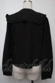 画像2: NieR Clothing / フリル襟ブラウス  黒 S-25-08-02-018-PU-BL-HR-ZS (2)