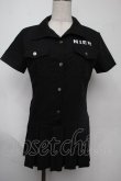画像1: NieR Clothing / 裾プリーツシャツ  黒 S-25-08-02-019-PU-TO-HR-ZS (1)