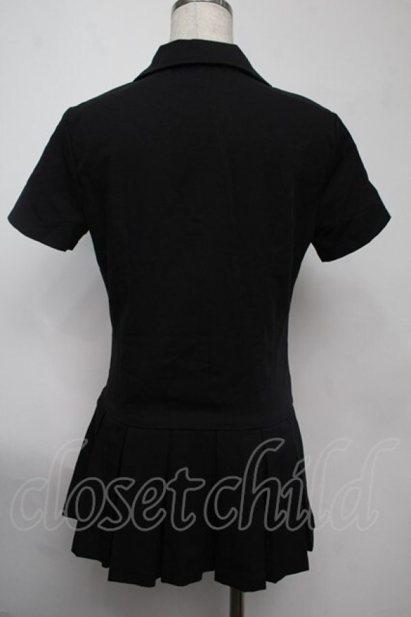 画像2: NieR Clothing / 裾プリーツシャツ  黒 S-25-08-02-019-PU-TO-HR-ZS (2)