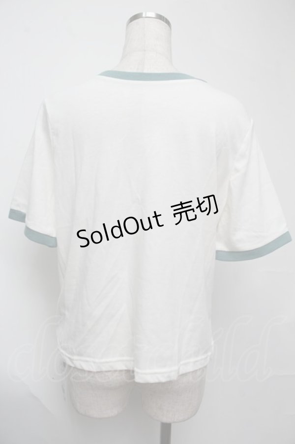 画像2: axes femme / チョコミントプリントTシャツ  白ｘグリーン S-25-08-02-002-AX-TO-HR-ZS (2)