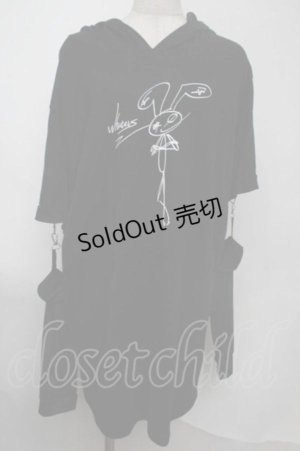 画像1: NieR Clothing / うさみみプリントプルオーバー  黒 S-25-08-02-021-PU-TO-HR-ZS (1)