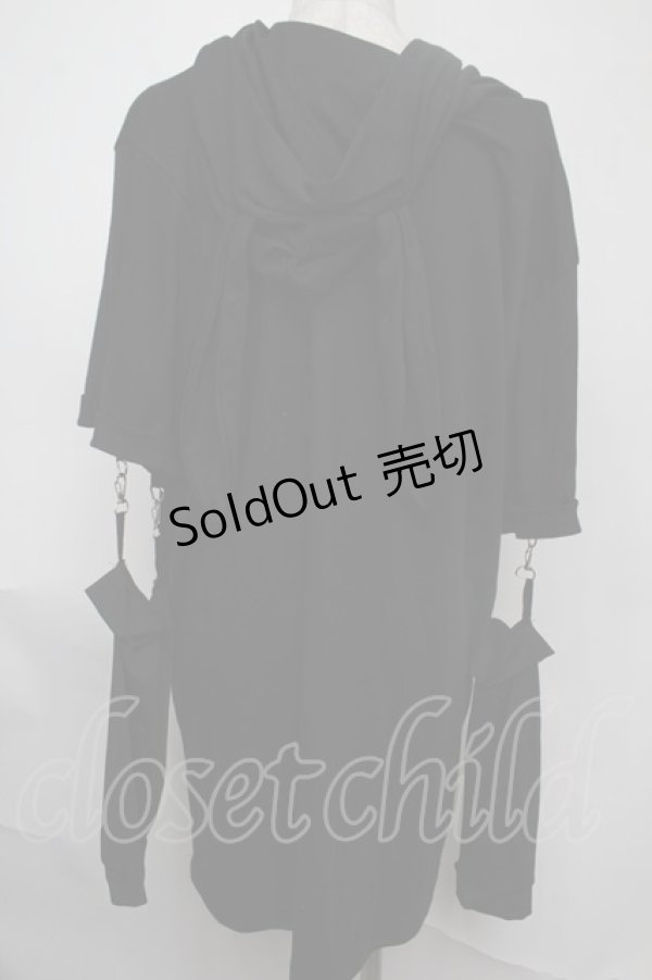 画像2: NieR Clothing / うさみみプリントプルオーバー  黒 S-25-08-02-021-PU-TO-HR-ZS (2)