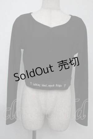 画像: NieR Clothing / ショートリブカーディガン  黒 S-25-08-02-022-PU-TO-HR-ZS