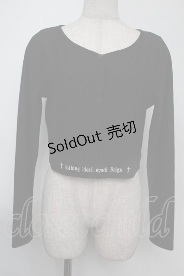 画像1: NieR Clothing / ショートリブカーディガン  黒 S-25-08-02-022-PU-TO-HR-ZS (1)
