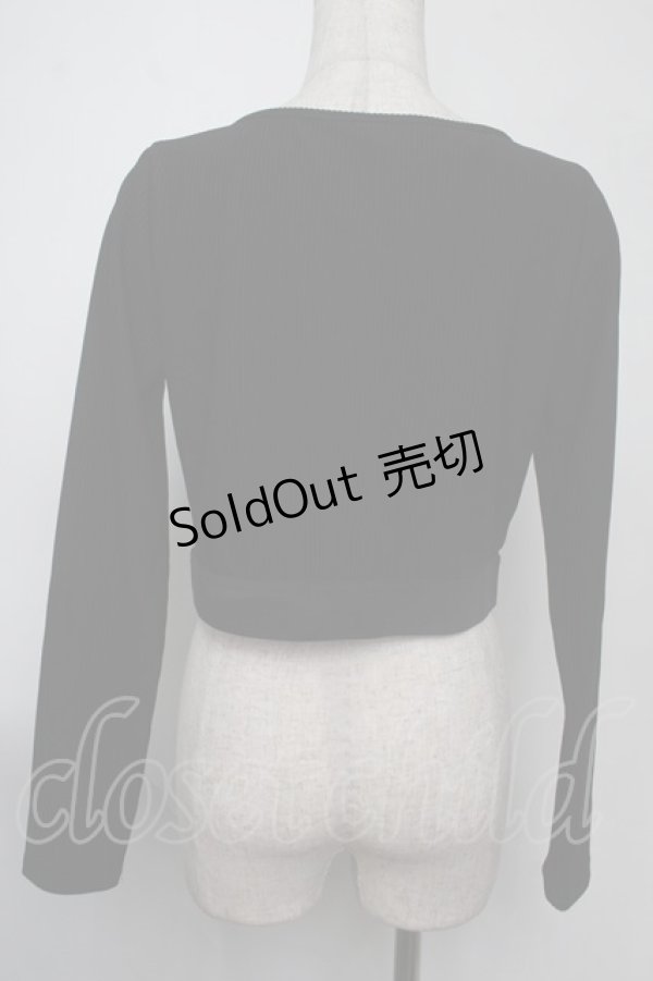 画像2: NieR Clothing / ショートリブカーディガン  黒 S-25-08-02-022-PU-TO-HR-ZS (2)