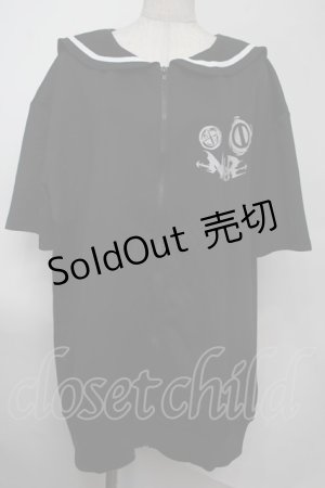 画像: NieR Clothing / セーラー襟パーカー  黒ｘ白 S-25-08-02-023-PU-TO-HR-ZS