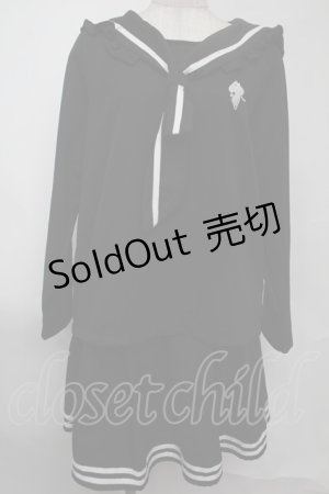 画像: NieR Clothing / セーラー襟セットアップ  黒ｘ白 S-25-08-02-024-PU-OP-HR-ZI