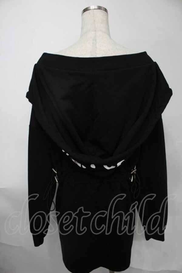画像2: NieR Clothing / フードプリントプルオーバー  黒 S-25-08-02-029-PU-TO-HR-ZS (2)