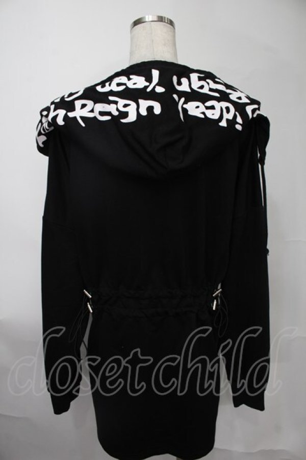 画像3: NieR Clothing / フードプリントプルオーバー  黒 S-25-08-02-029-PU-TO-HR-ZS (3)