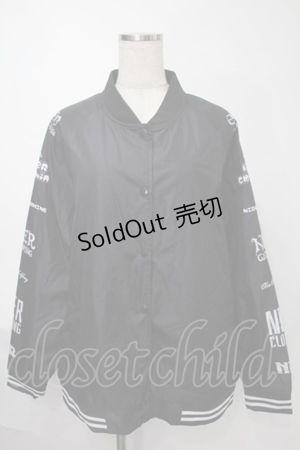 画像1: NieR Clothing / プリントナイロンスタジャン  黒 S-25-08-02-035-PU-JA-HR-ZS (1)