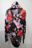 画像2: NieR Clothing / 和柄転写パーカー  黒ｘ赤 S-25-08-02-043-PU-TO-HR-ZS (2)