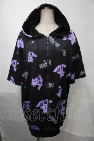 画像: NieR Clothing / 転写パーカー  黒ｘ紫 S-25-08-02-044-PU-TO-HR-ZS