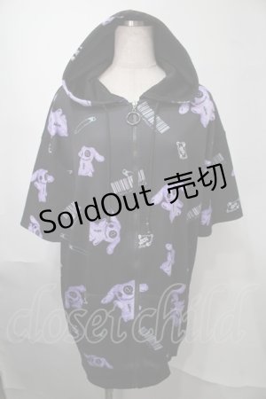 画像: NieR Clothing / 転写パーカー  黒ｘ紫 S-25-08-02-044-PU-TO-HR-ZS