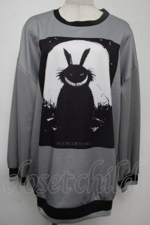 画像: NieR Clothing / 転写プルオーバー  黒ｘグレー S-25-08-02-005-PU-TO-HR-ZS