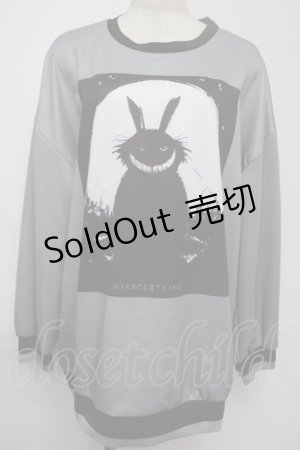 画像: NieR Clothing / 転写プルオーバー  黒ｘグレー S-25-08-02-005-PU-TO-HR-ZS
