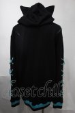 画像2: NieR Clothing / 袖レースアップシエルプルオーバー  黒ｘブルー S-25-08-02-045-PU-TO-HR-ZS (2)