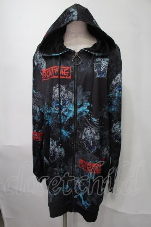 画像: NieR Clothing / 転写パーカー  黒ｘ青 S-25-08-02-046-PU-TO-HR-ZS