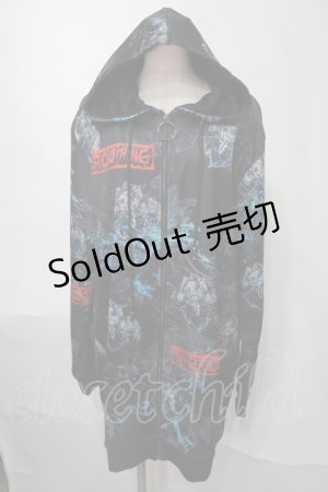画像: NieR Clothing / 転写パーカー  黒ｘ青 S-25-08-02-046-PU-TO-HR-ZS