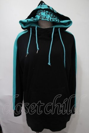画像: NieR Clothing / バイカラープルオーバー  黒ｘブルー S-25-08-02-048-PU-TO-HR-ZS