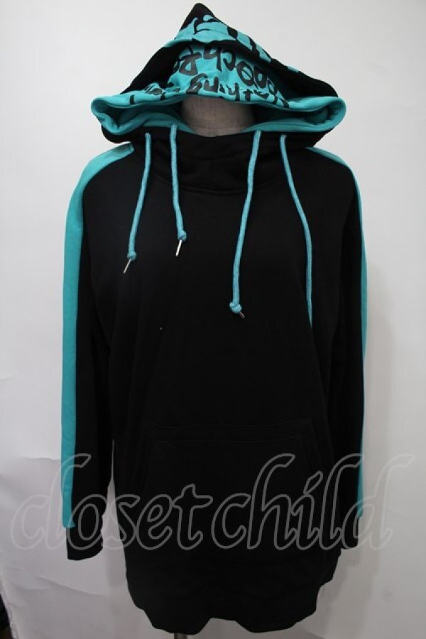 画像1: NieR Clothing / バイカラープルオーバー  黒ｘブルー S-25-08-02-048-PU-TO-HR-ZS (1)