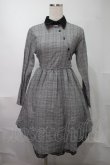 画像1: NieR Clothing / チェック裾レースワンピース  グレー S-25-08-02-049-PU-OP-HR-ZS (1)