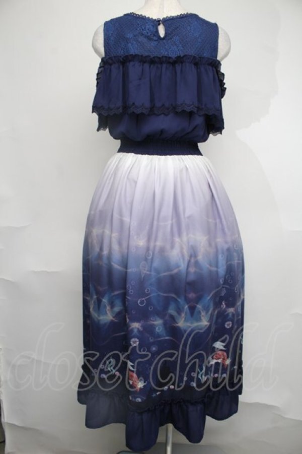 画像2: axes femme POETIQUE / リトル・マーメイド ワンピース  紺 S-25-08-04-046-AX-OP-AS-ZS (2)