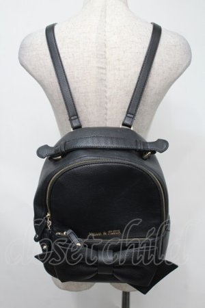 画像: Maison de FLEUR / ソリッドリボンリュック  黒 S-25-08-04-005-LO-BG-HR-ZS