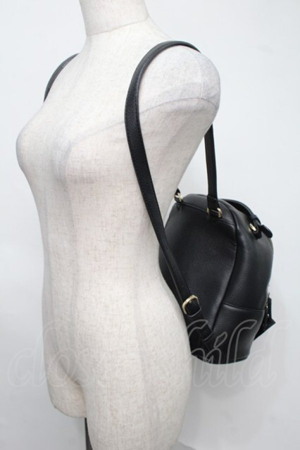 画像3: Maison de FLEUR / ソリッドリボンリュック  黒 S-25-08-04-005-LO-BG-HR-ZS (3)