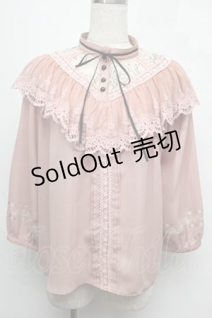 画像: Rozen Kavalier / Vフリルブラウス  ピンク S-25-08-04-009-OO-BL-SZ-ZS