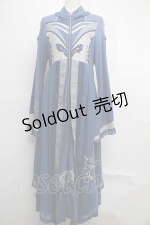 画像: Ozz oneste / フロントZIPデザインロングカーディガン  ブルー S-25-08-04-018-OO-TO-AS-ZS