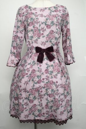 画像: axes femme POETIQUE / ローズ起毛ワンピース  ラベンダー S-25-08-04-038-AX-OP-AS-ZS