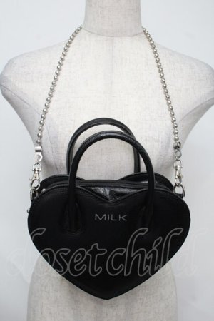 画像: MILK / ハートBAG  黒 S-25-08-04-003-ML-BG-HR-ZS